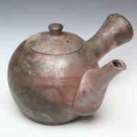 Non-glazed Wood-fired Kyusu 320ml, Hand-made by Tadasaku Ichino, Japanese Sencha Teapot, Tanbayaki