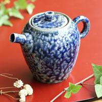 Salt-glazing Sencha Kyusu 250ml, Tanbayaki Green-tea Teapot,  Pure Hand-made by Takeshi Shimizu