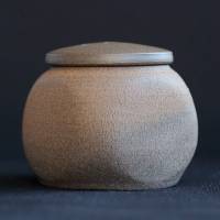 Seiji Itoh, partially silver glaze tea leaf container, Japanese Tokonameyaki, cha-ire, Jinshu Toen
