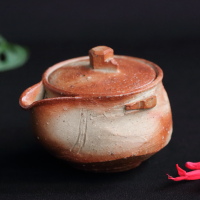 Sho Fujita, Bizen hidasuki houhin 170ml, unglazed noborigama kiln wood-fired sencha teapot, wood box