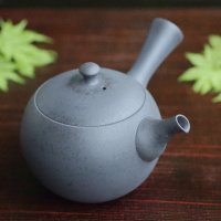 Tokuta Fujita, tetsuyu round teapot 240ml, Tokonameyaki side handle kyusu for Japanese/Chinese tea