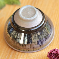 Noriyuki Furutani, tougin yuteki (pink silver oil spot) tenmoku tea cup 100ml, small yunomi, sencha cup, guinomi