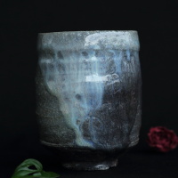 Yuko Sugama, Iga yunomi 300ml, anagama kiln wood-fired cup Japanese/Chinese tea, wood box